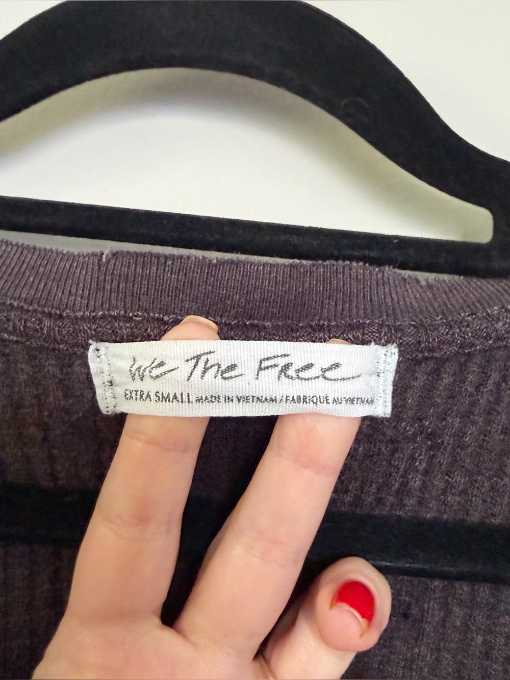 We The Free Free People Buttercup Waffle Thermal Top in Black/Grey Size XS - Picture 10 of 15